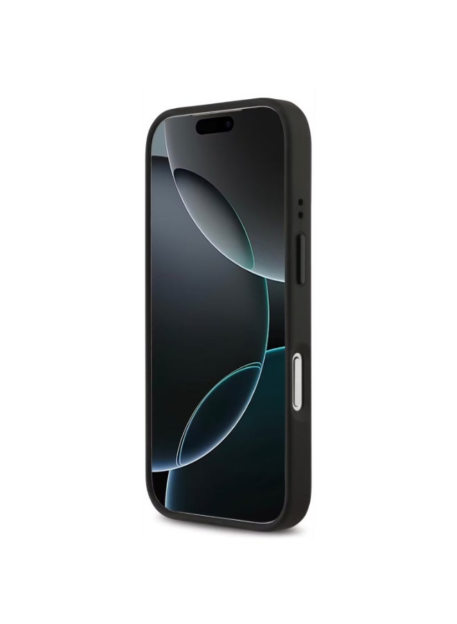 لاكوست جراب لاكوست ماج سيف من جلد البولي يوريثان مع شعار نوموجرام وحامل كاميرا لهاتف آيفون 17 برو ماكس، تصميم رفيع، تغليف مستدام، حماية من السقوط، تصميم سهل التركيب - أسود - Image 3