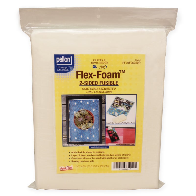 Pellon 2-Sided Fusible Flex-Foam Stabilizer â€“ Lightweight Double-Sided Fusible Foam for Sewing, Totes, Bags, Eyeglass Cases & Home DÃ©cor, 20" x 60" White - Image 2