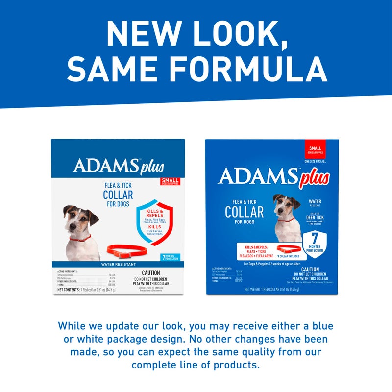 ADAMS Plus Flea & Tick Collar for Dogs, 7-Month Protection, Adjustable Collar Fits Small Dogs & Puppies, Kills Fleas & Ticks - Image 2