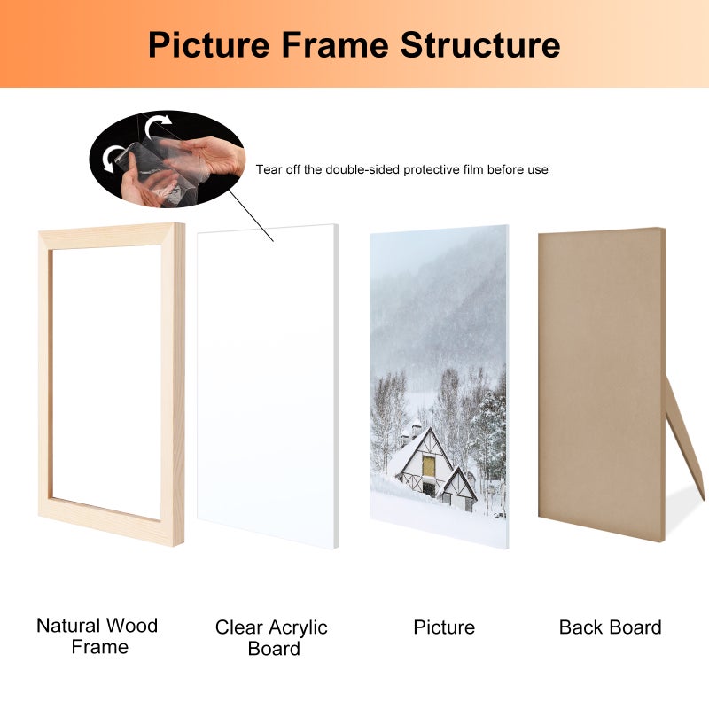 4x6 Picture Frame Set - 5pcs Black High-quality Eco-friendly Plastic With High Permeable Plexiglass, Two-way Display For Home Wall Tabletop Gallery Photo Display - Image 4