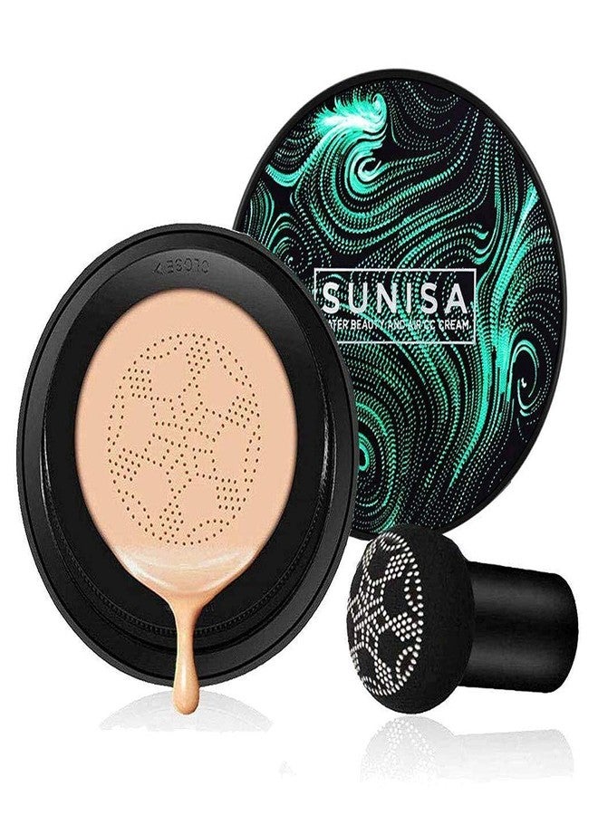 SUNISA BB and CC Cream Foundation With Mushroom Head Air Cushion Puff 20G and 1 Matte Fixer with 1 Foundation Illuminating Base Primer - (Pack of 3) - Image 2