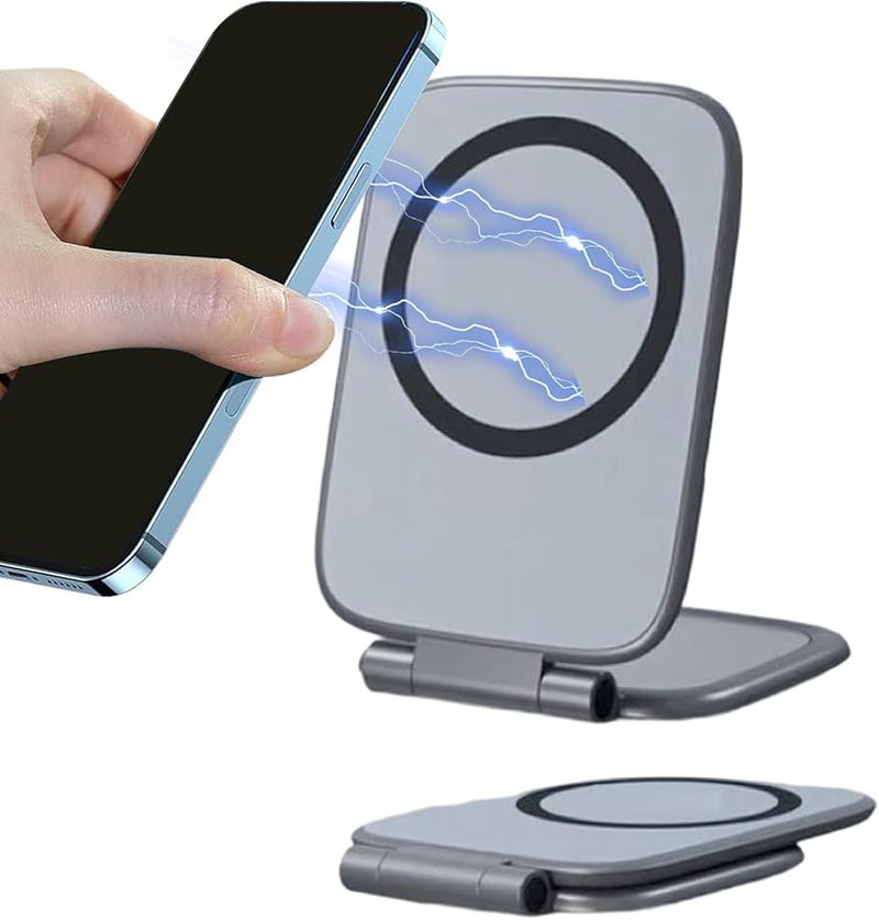 Ultra Thin Foldable Magnetic Car Phone Holder Mount for GPS Devices Black - Image 1