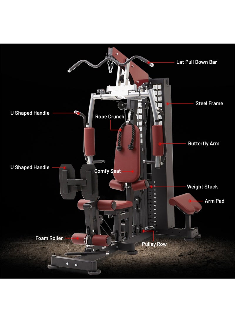 سبانود فيتنيس SMG-11000 Multifunction Home Gym, One-Station Design, 72kg Weight Stack, Full-Body Workout Equipment for Legs, Arms, Chest, Back, and Shoulders  - Image 3