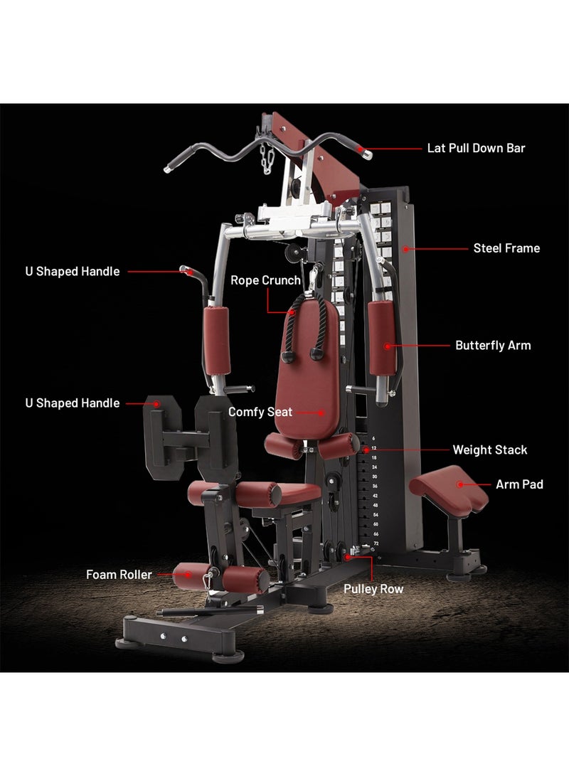 Sparnod Fitness SMG-11000 Multifunction Home Gym, One-Station Design, 72kg Weight Stack, Full-Body Workout Equipment for Legs, Arms, Chest, Back, and Shoulders - Image 3