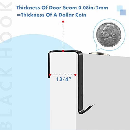 Vantasii 10 Pack Over The Door Hook, Sturdy Over Door Z-shaped Metal Hanger Heavy Duty Metal Hook Upgraded for Hanging, Towels, Clothes, Bags, Cubicle, Bathroom Use Fits 1 3/4 Inch Thick Doors (Black) - Image 5