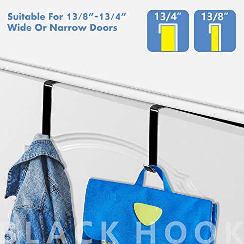 Vantasii 10 Pack Over The Door Hook, Sturdy Over Door Z-shaped Metal Hanger Heavy Duty Metal Hook Upgraded for Hanging, Towels, Clothes, Bags, Cubicle, Bathroom Use Fits 1 3/4 Inch Thick Doors (Black) - Image 4