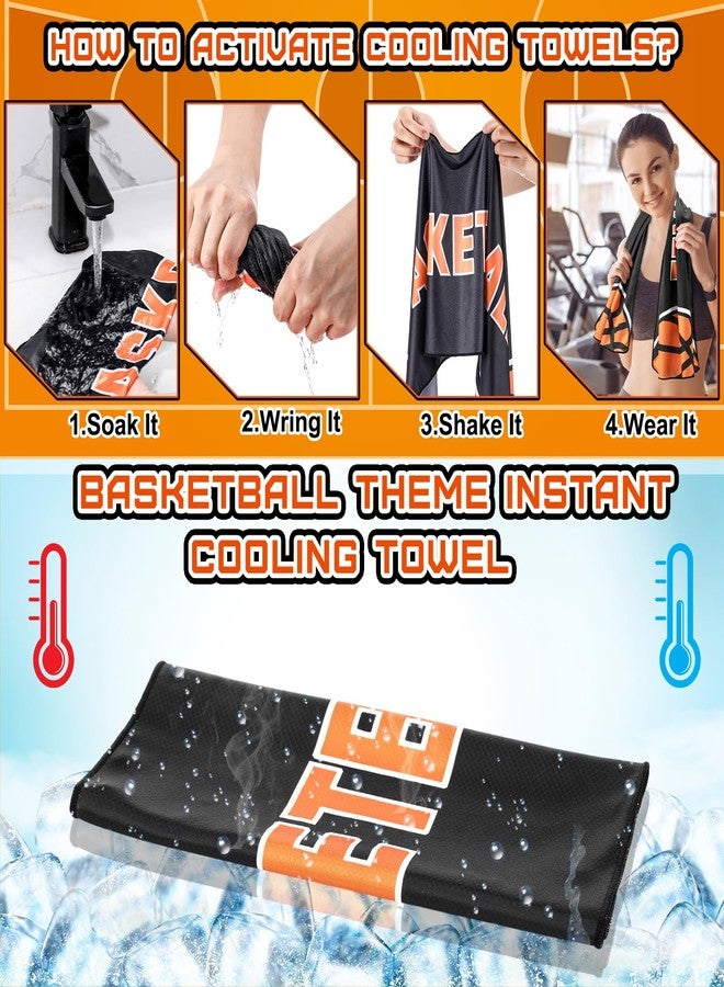 Mindsoft Sport Party Favors with 40 x 12 Basketball Cooling Towels and 13" Basketball Drawstring Backpack Ball Microfiber Ice Towels String Bag for Athletes Gym Camp Team Gifts(24 Pcs) - Image 4