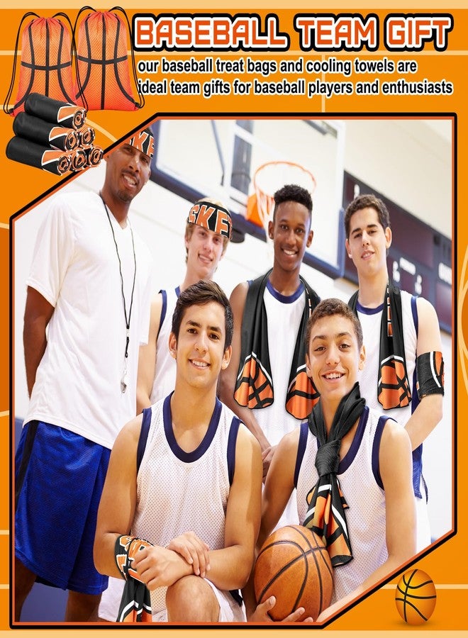 Mindsoft Sport Party Favors with 40 x 12 Basketball Cooling Towels and 13" Basketball Drawstring Backpack Ball Microfiber Ice Towels String Bag for Athletes Gym Camp Team Gifts(24 Pcs) - Image 5
