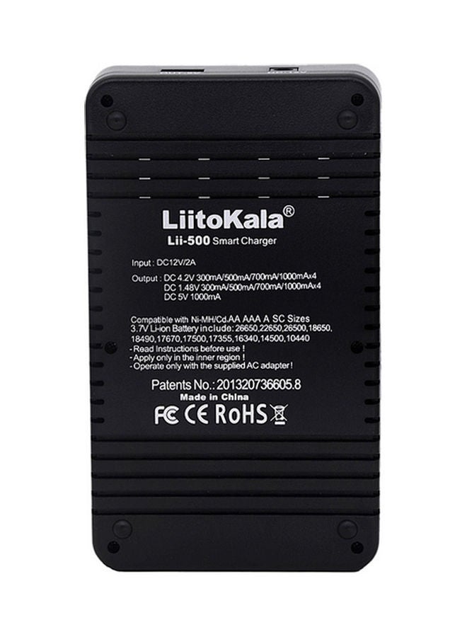 NIBEMINENT Lii-500 4-Battery Slots LCD Display Intelligent Smart Battery Charger Black - Image 2