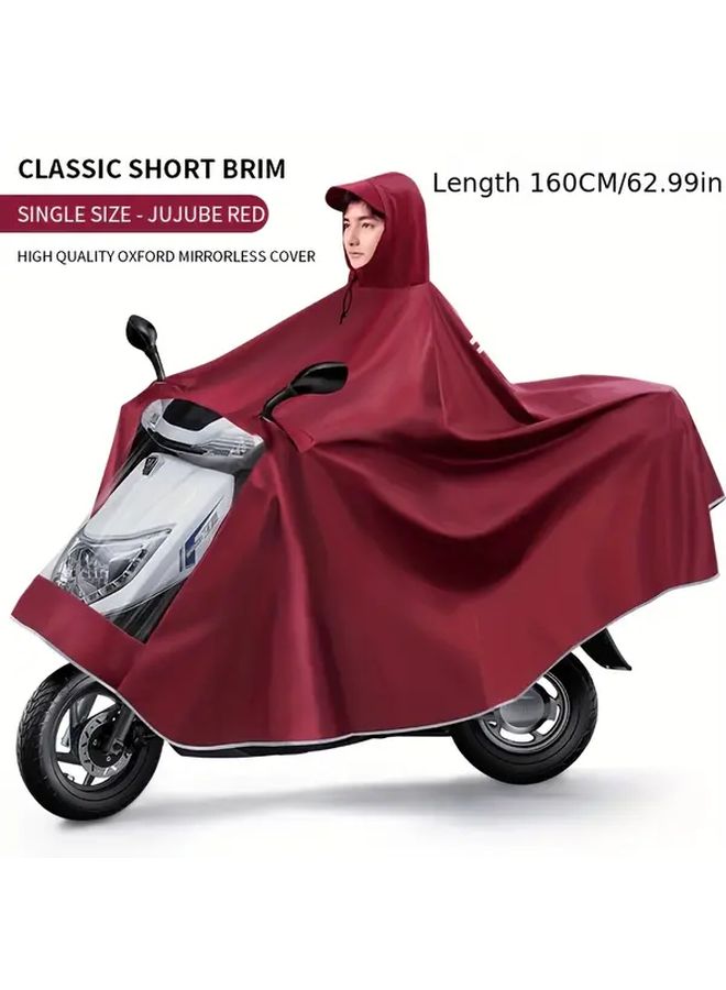 كريمزون XXXL سميكة مزدوجة الطبقات قماش أكسفورد معطف مطر للدراجات النارية قلنسوة قابلة للتعديل - Image 5