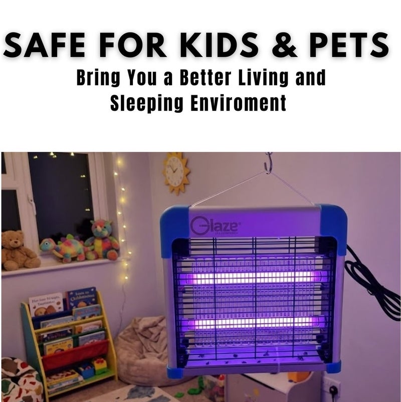 Glaze Electric Insect Killer 12W UV Mosquito Bug Zapper Lamp with Safety Grid – Indoor Fly & Mosquito Killer Machine - Image 3