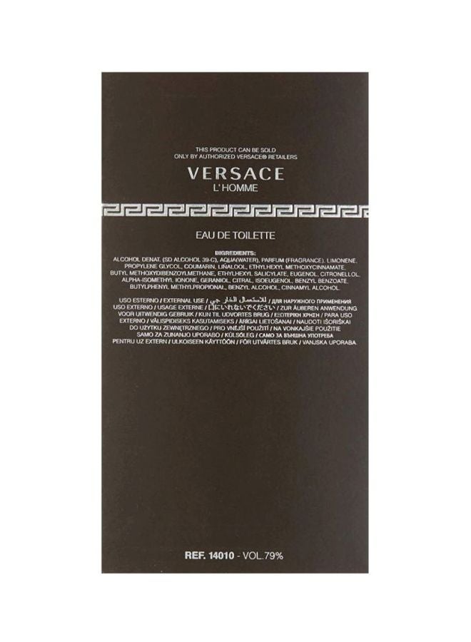 VERSACE L'Homme EDT 100ml - Image 4
