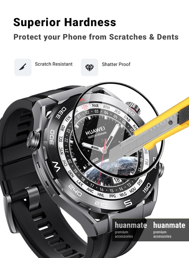 هووانميت واقي شاشة لساعة هواوي واتش ألتميت - وضوح واضح، أمان مطلق، درع ضد اللطخات، جودة موثوقة، سهولة التركيب والإزالة - Image 3