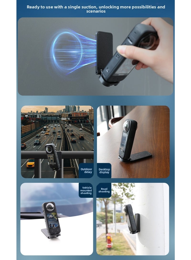 For Insta360 X3/X4/X5 Magnetic Camera Base Mount – Strong Magnetic Suction Holder with 1/4" Screw – Anti-Slip Silicone Pad, Stable Desktop & Car Mount Support - Image 5