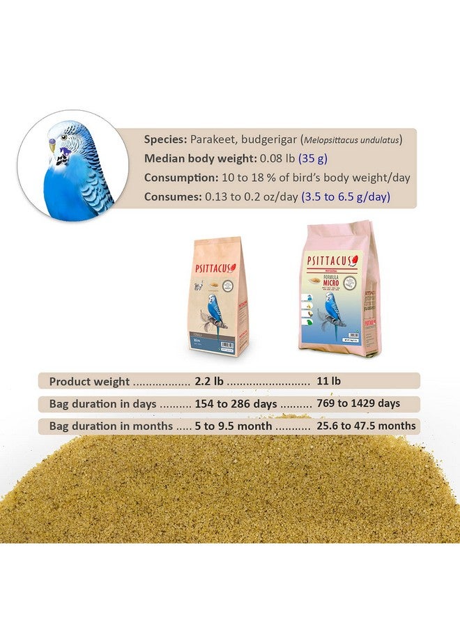 Psittacus Micro 2.2 lb | Complete Diet for Parakeets, Cockatiels and Australian Parrots | Premium Food for Birds, 100% no-GMO - Image 2