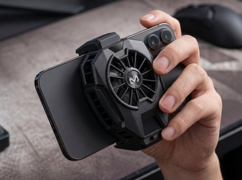 Memo Black Gaming Phone Cooler with Powerful Fan & Digital Display - Ideal for Heavy Gaming & Performance Use,Model DL05 - Image 5
