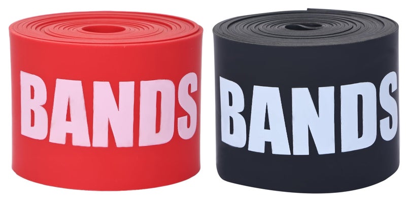 A-TAPE Muscle Floss Bands (5’ Ft Long X 2” inch Width)- Compression Bands - for Improving Movement, Increasing Circulation & Reducing Soreness (Red (Heavy) + Black (Medium)) - Image 4