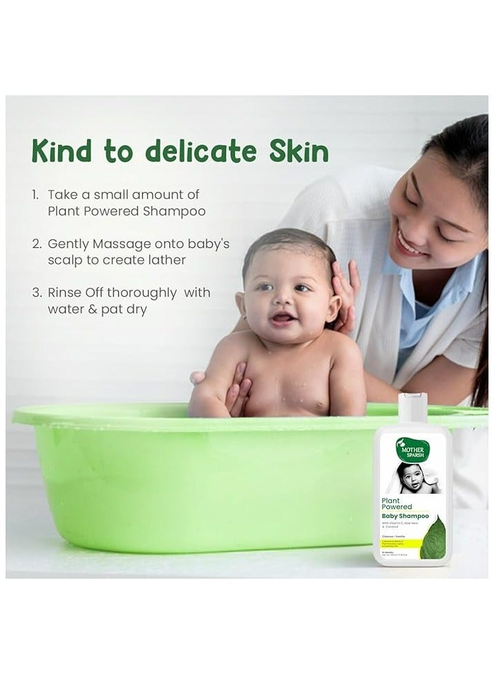 موذر سبارش شامبو الأطفال الطبيعي المعزز بنبات ماذر سبارش مع فيتامين E وزيت جوز الهند | يغذي فروة رأس وشعر الطفل - 100 مل - Image 5