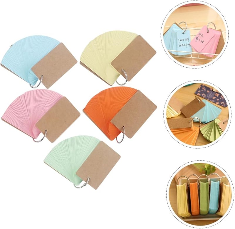 Coheali 5 حزمة بطاقات فهرس فارغة مع حلقات للدراسة تدوين الملاحظات مشاريع DIY - Image 5