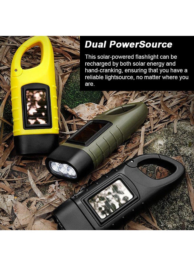 Generic - Portable LED Flashlight Hand Crank Dynamo Torch Lantern Multifunctional Solar Power Rechargeable Tent Light - Image 1