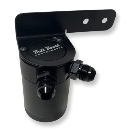 Universal Oil Catch Can Reservoir Tank with Mount Bracket and Bronze Micron Filter 5oz AN10 Fittings