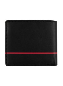 BOSS Hugo Boss Signature Stripe Leather Wallet & Iconic Logo Key Fob Set - Black/Red Accent  - Image 2