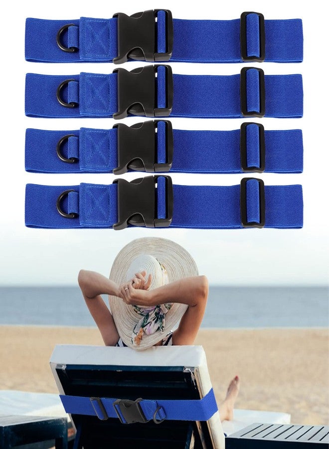Prudiut 4 Pack Towel Bands for Beach Chairs Cruise, 2×15.7 Inch Beach Towel Clips Elastic Towel Bands with Adjustable Detachable Buckle, Beach Towel Bands for Cruise Accessories Must Haves - Image 1