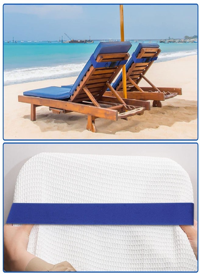 Prudiut 4 Pack Towel Bands for Beach Chairs Cruise, 2×15.7 Inch Beach Towel Clips Elastic Towel Bands with Adjustable Detachable Buckle, Beach Towel Bands for Cruise Accessories Must Haves - Image 5