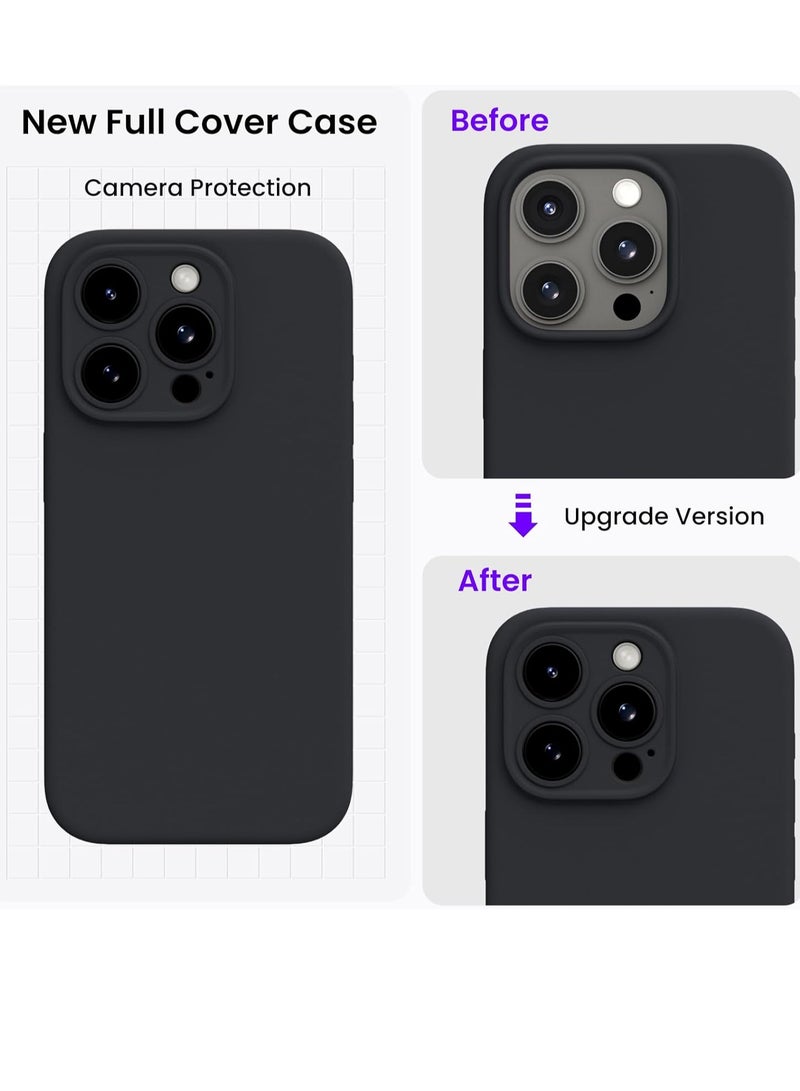 ELTRAZONE Compatible with iPhone 15 Pro Max Case Shockproof with 2pcs Screen Protectors, Waterproof Liquid Silicone Rubber Full Cover Protective Case for iPhone 15 Pro Max 6.7 inch-Black - Image 3