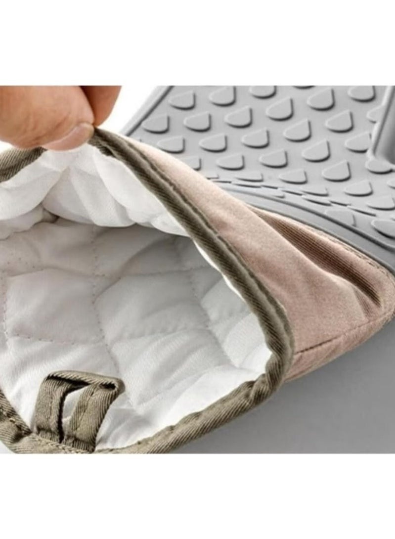 هابي هوم 1قطعة قفازات فرن سيليكون مقاومة للحرارة حتى 230 درجة مئوية – قفازات مطبخ سميكة مضادة للحروق بسطح مانع للانزلاق لتثبيت الأواني الساخنة بأمان – مناسبة للفرن، الميكروويف، الشوي، والخبز – سهلة التنظيف مع حلقة تعليق للتخزين - Image 4