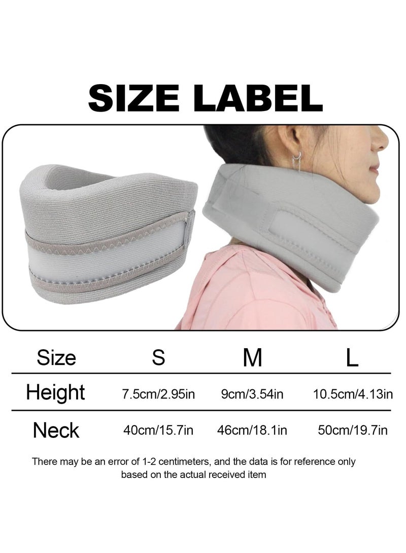 Soft Cervical Collar, Soft Adjustable Brace for Sleeping, Neck Brace Collar for Relieves Neck and Spine Pressure, Keep Vertebrae Stable, L