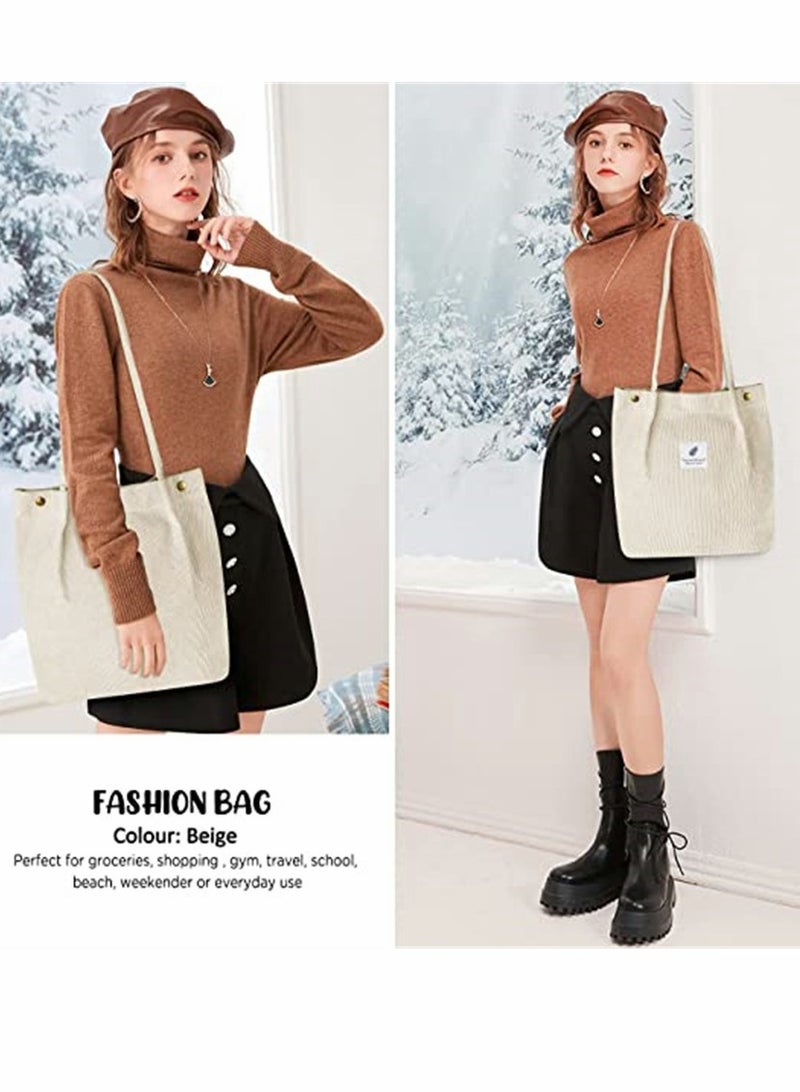 KASTWAVE حقائب، حقيبة توت من قماش مخملي، للنساء والفتيات، محفظة من القماش، حقيبة كتف نسائية للتخزين، للعمل على الشاطئ والغداء والسفر والمدرسة والتسوق - Image 4