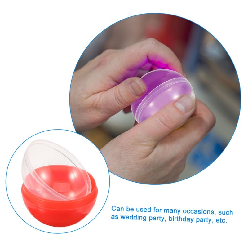 100 Pcs Fillable Round Gumball Vending Machine Balls Easter Eggs Storage Box For Collectors - Image 5