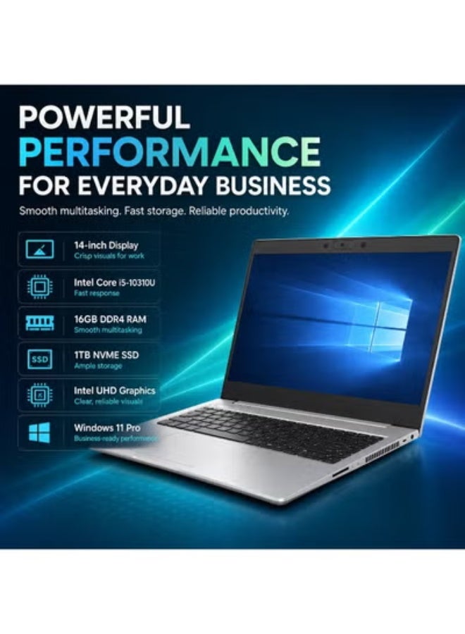 Business Laptop 14 Inch Full HD Display, Core i5 Processor, 8GB RAM, 128GB SSD, Integrated Graphics, Includes Laptop Bag, Wireless Mouse and Laptop Stand for Work & Study - Image 4