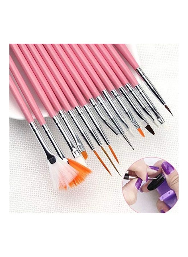 نيبمينينت 20 Piece Nail Art Design Set Dotting Painting Drawing Polish Brush Pen Tool Multicolour - Image 3