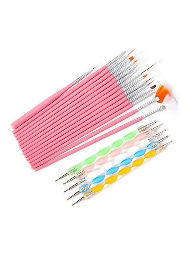 نيبمينينت 20 Piece Nail Art Design Set Dotting Painting Drawing Polish Brush Pen Tool Multicolour - Image 1