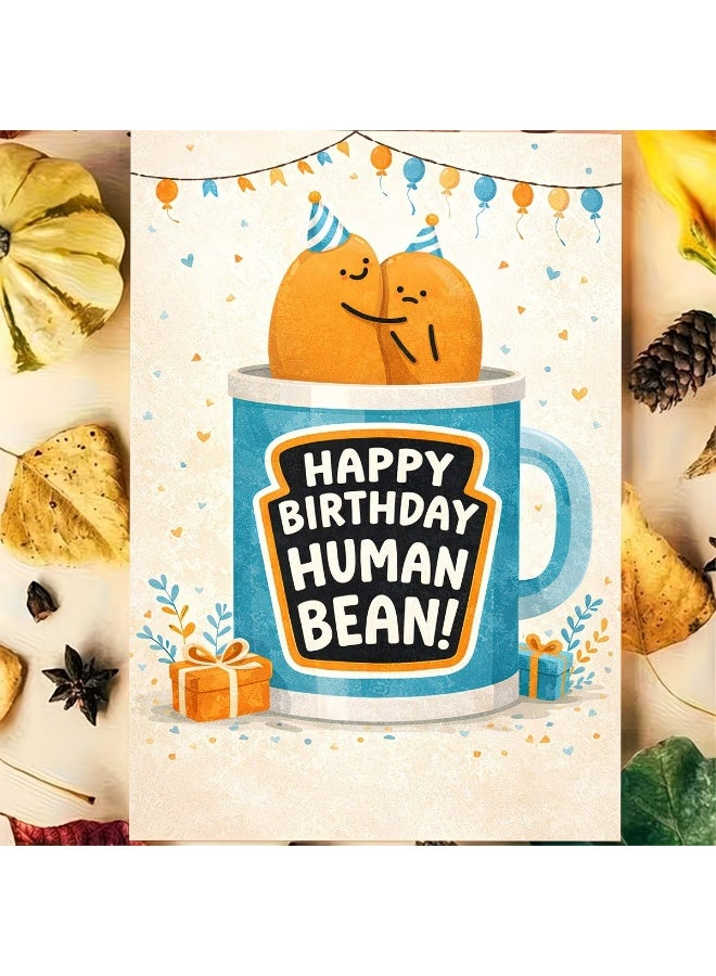 Kandid Birthday Greeting Card with Envelope, Design Print (Bean) - Image 4