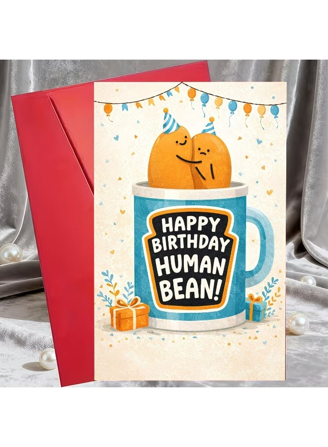 Kandid Birthday Greeting Card with Envelope, Design Print (Bean) - Image 3