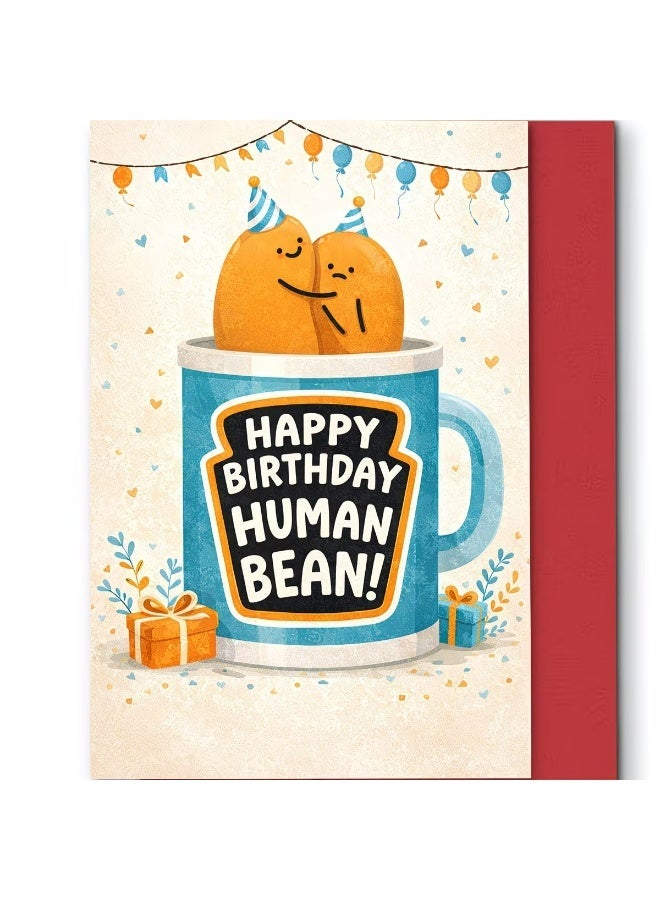 Kandid Birthday Greeting Card with Envelope, Design Print (Bean) - Image 2