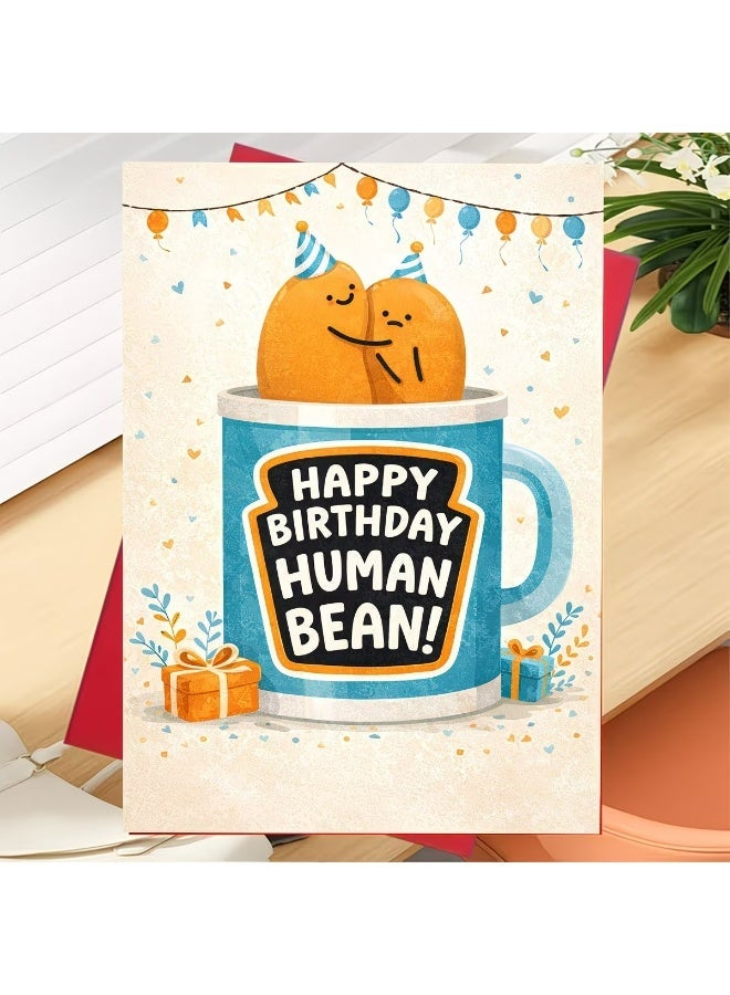Kandid Birthday Greeting Card with Envelope, Design Print (Bean) - Image 1