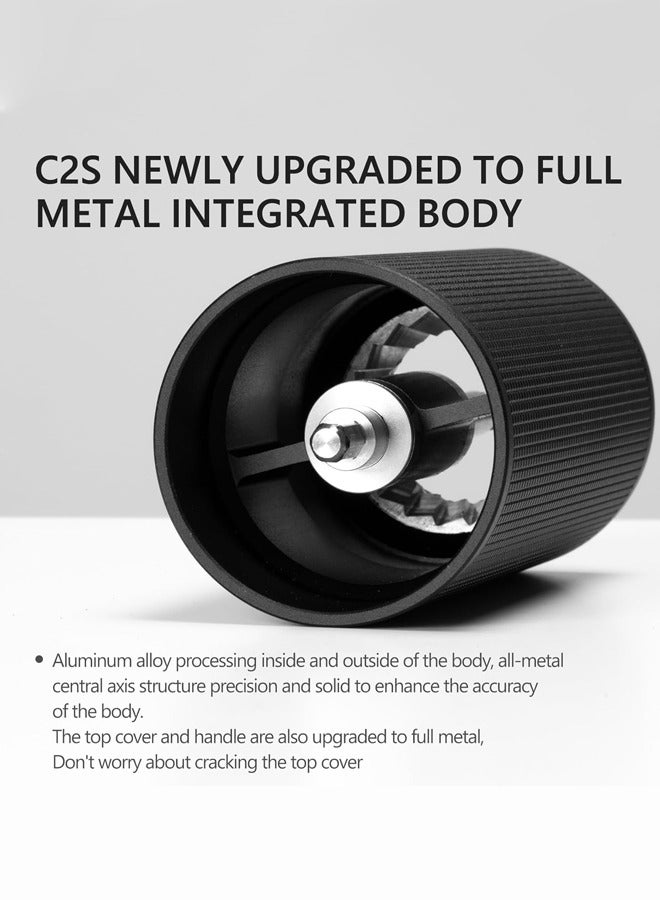 TIMEMORE Chestnut C2S Manual Coffee Grinder,CNC Stainless Steel Conical Burr, Internal Adjustable Setting, Double Bearing Positioning, Capacity 20g Pour Over Mocha Coffee for Travel, Camping, Home,Black - Image 2