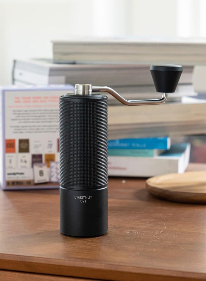 TIMEMORE Chestnut C2S Manual Coffee Grinder,CNC Stainless Steel Conical Burr, Internal Adjustable Setting, Double Bearing Positioning, Capacity 20g Pour Over Mocha Coffee for Travel, Camping, Home,Black - Image 3