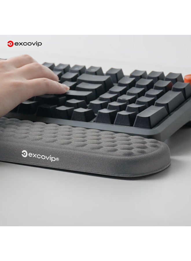 Exco Honeycomb Keyboard And Mouse Pad Wrist Rest Set, Laptop Office Soft Support Wrist Pad Pillow Hand Rest Memory Foam Wrist Rest Keyboard Pad 0518 Gray - Image 2