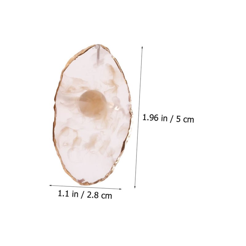Ipetboom 6pcs Nail Art Mixing Palette Resin Material Blending Tray for Nail Art Painting Smooth Edges Unique Agate Design for Makeup and Pigments - Image 2