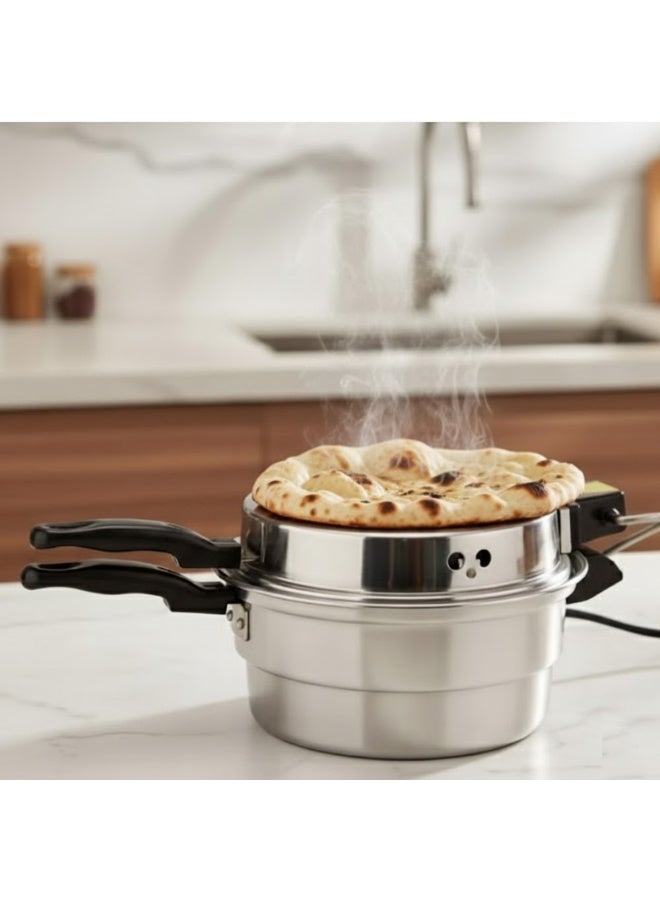 AMM 28CM Electric Roti Maker 1000W | Aluminum Non-Stick Plate | Chapati, Naan & Pizza Maker | Fast Heating Flatbread Cooker - Image 3