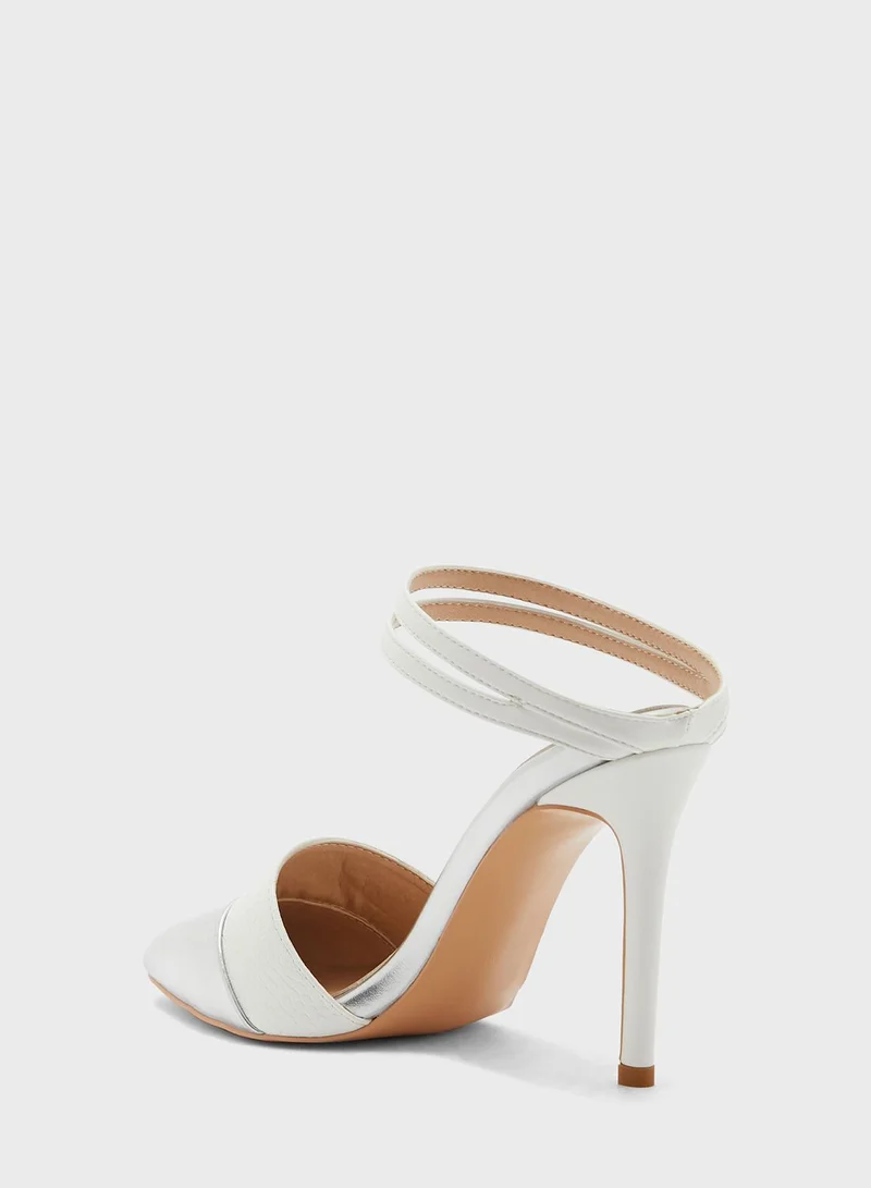 Khizana Croc Effect Slip On Pointed Pump