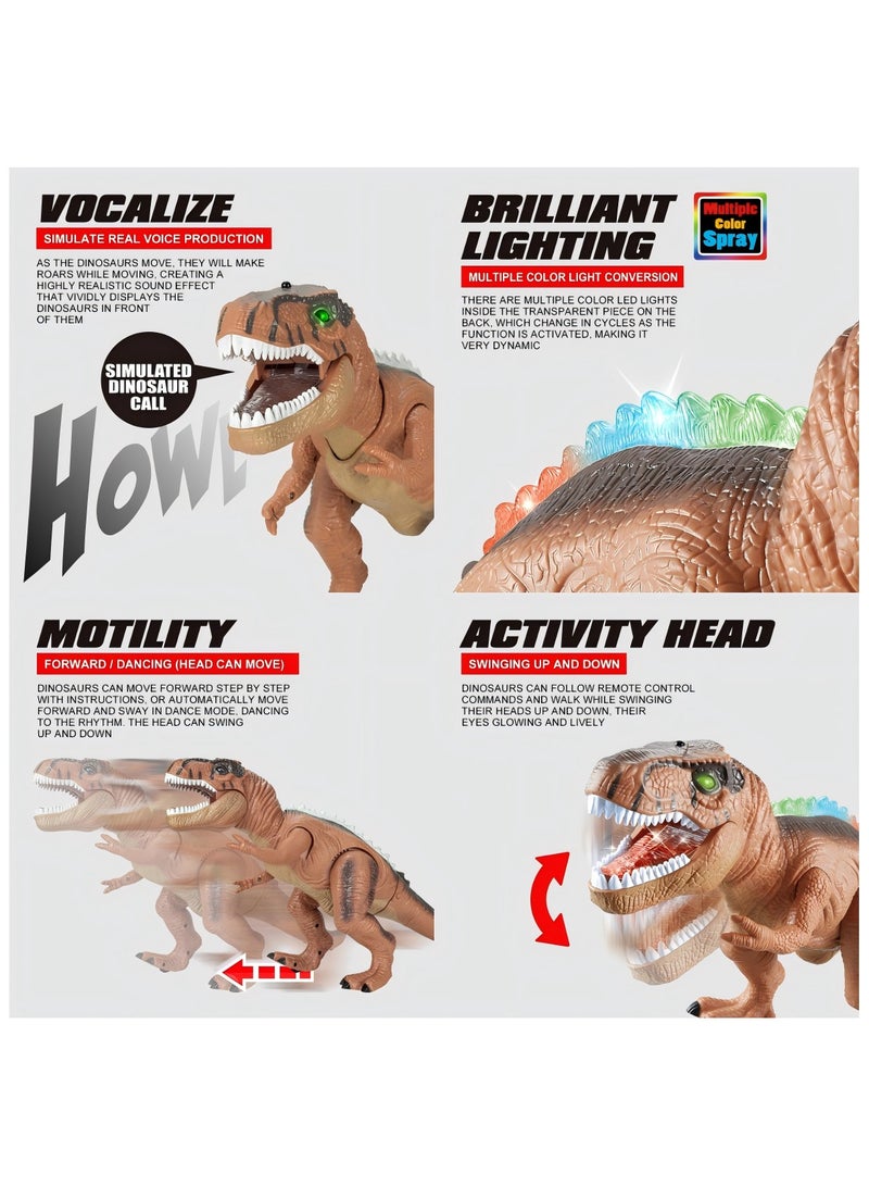 Light Up Remote Control Dinosaur Walking and Roaring Realistic T-Rex Dinosaur Toys - Image 5