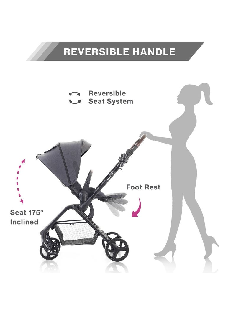 Teknum STROLL 1 Reversible Travel Stroller-Grey