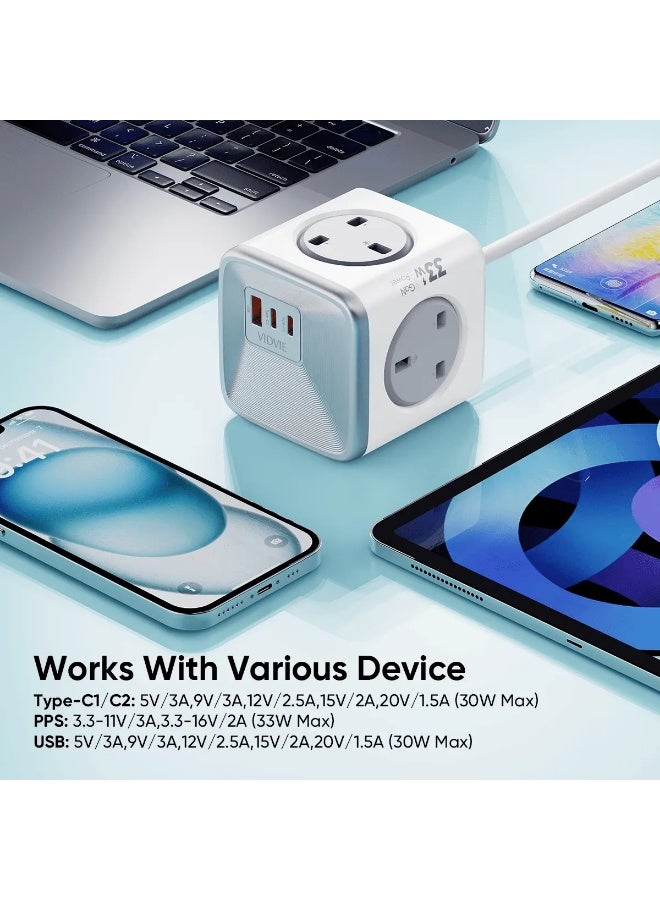 فيدفي شاحن حائط XL-PSB04 GaN Magic Cube - قوة مدمجة لجميع الأجهزة - Image 2