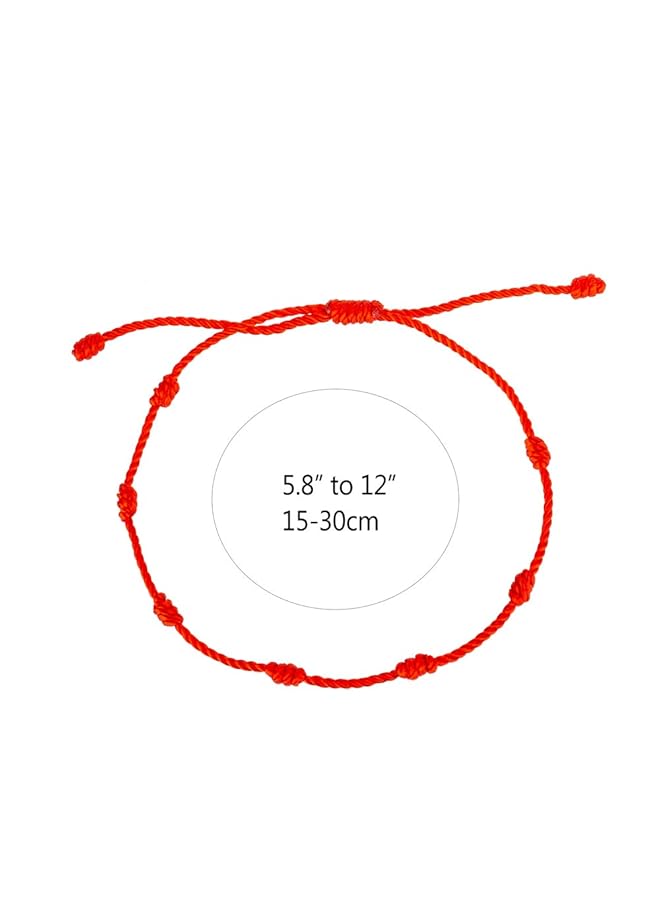 erorex Handmade 7 Knots Red String Bracelet For Protection Evil Eye And Good Luck Amulet For Success And Prosperity Friendship Bracelets For Women Men Teens 1Pc - Image 2